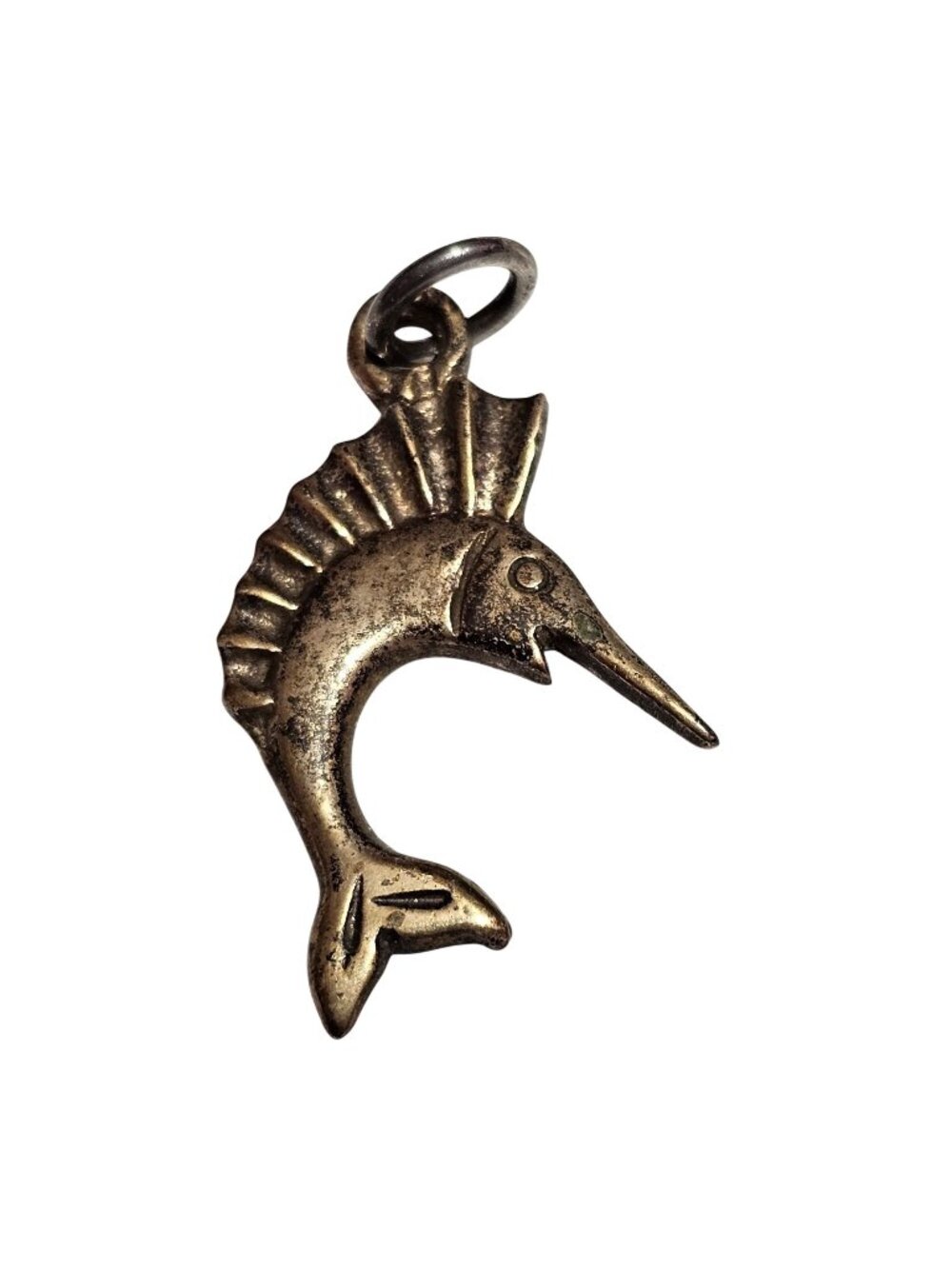 (715) Sterling Silver Vintage Swordfish Pendant Charm 2.85g
